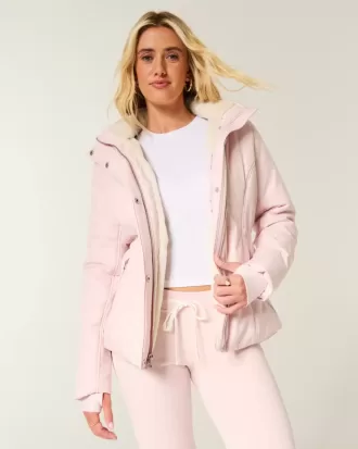 All-weather jas met imitatiebontvoering All-weather jas met imitatiebontvoering