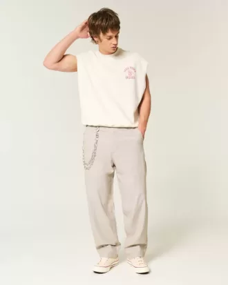 Baggy broek met flexibele taille van linnenmix Baggy broek met flexibele taille van linnenmix