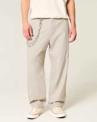 Baggy broek met flexibele taille van linnenmix Baggy broek met flexibele taille van linnenmix