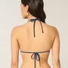 Bikinitop met halter en triangelmotief in haakstijl Bikinitop met halter en triangelmotief in haakstijl
