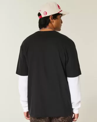 Boxy zwaargewicht katoenen T-shirt met ronde hals Boxy zwaargewicht katoenen T-shirt met ronde hals