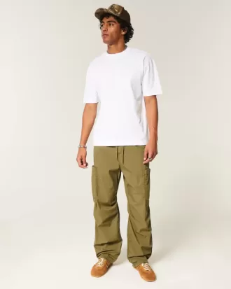 Boxy zwaargewicht katoenen T-shirt met ronde hals Boxy zwaargewicht katoenen T-shirt met ronde hals