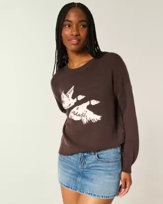 Easy Flying Birds Grafische Crew Trui Easy Flying Birds Grafische Crew Trui