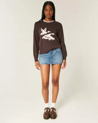 Easy Flying Birds Grafische Crew Trui Easy Flying Birds Grafische Crew Trui