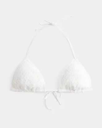 Gehaakte triangelbikinitop met pailletten Gehaakte triangelbikinitop met pailletten