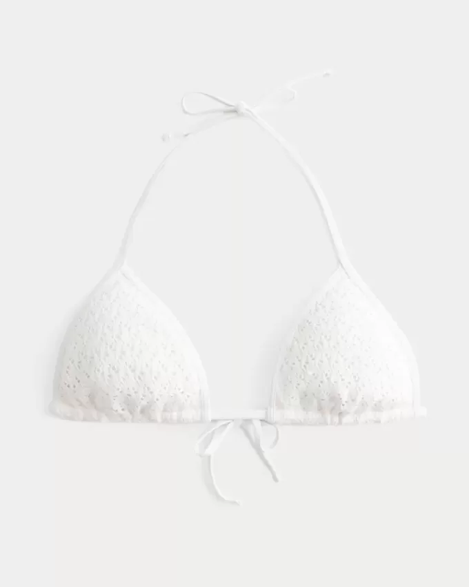 Gehaakte triangelbikinitop met pailletten Gehaakte triangelbikinitop met pailletten