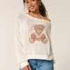 Gemakkelijk te naaien grafische slouchy crew trui Gemakkelijk te naaien grafische slouchy crew trui