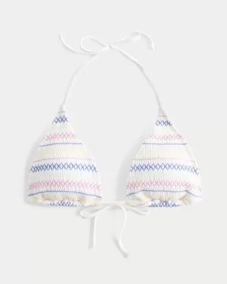 Gesmokte halter triangel bikinitop Gesmokte halter triangel bikinitop
