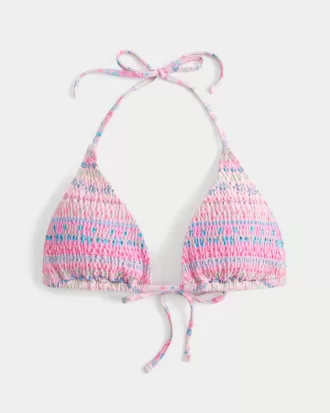 Gesmokte halter triangel bikinitop
