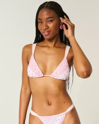 Gesmokte over-de-schouder triangel bikinitop Gesmokte over-de-schouder triangel bikinitop