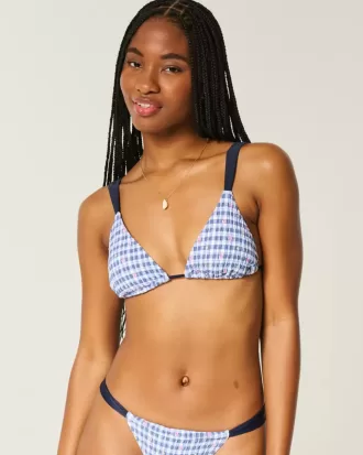 Gesmokte over-de-schouder triangel bikinitop Gesmokte over-de-schouder triangel bikinitop