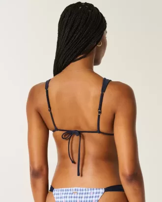 Gesmokte over-de-schouder triangel bikinitop Gesmokte over-de-schouder triangel bikinitop