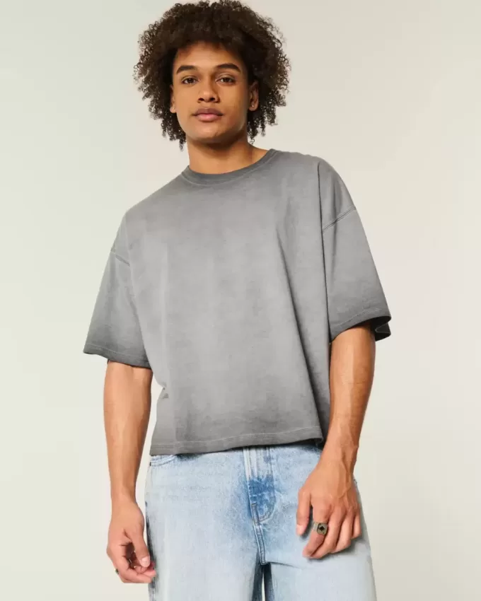 Gewassen baggy cropped T-shirt Gewassen baggy cropped T-shirt