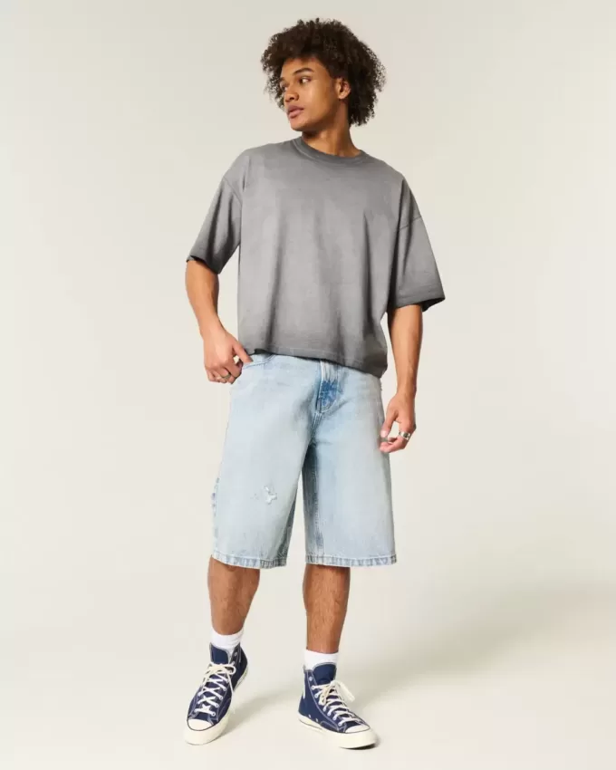 Gewassen baggy cropped T-shirt Gewassen baggy cropped T-shirt