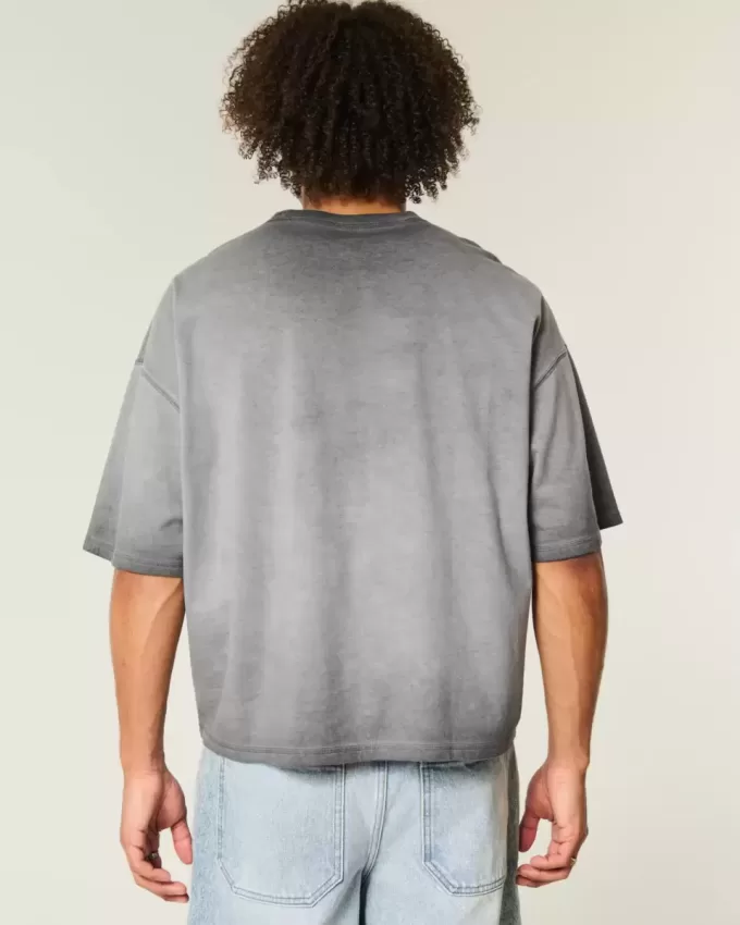 Gewassen baggy cropped T-shirt Gewassen baggy cropped T-shirt