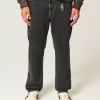 Gewassen zwarte losse schildersjeans Gewassen zwarte losse schildersjeans