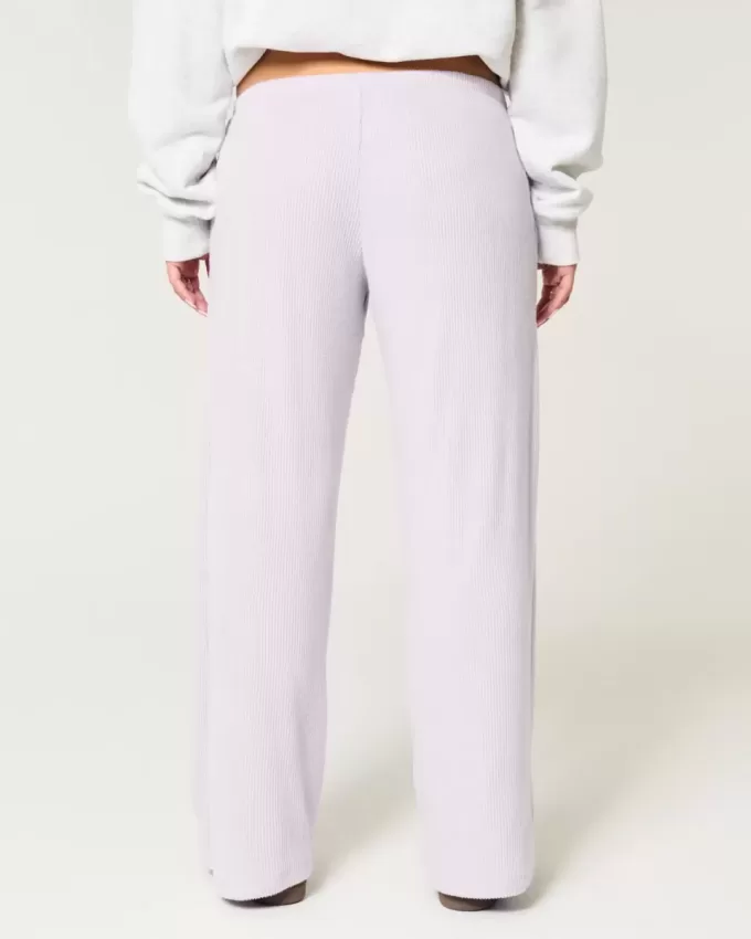 Gezellige geribbelde baggy broek met trekkoord Gezellige geribbelde baggy broek met trekkoord