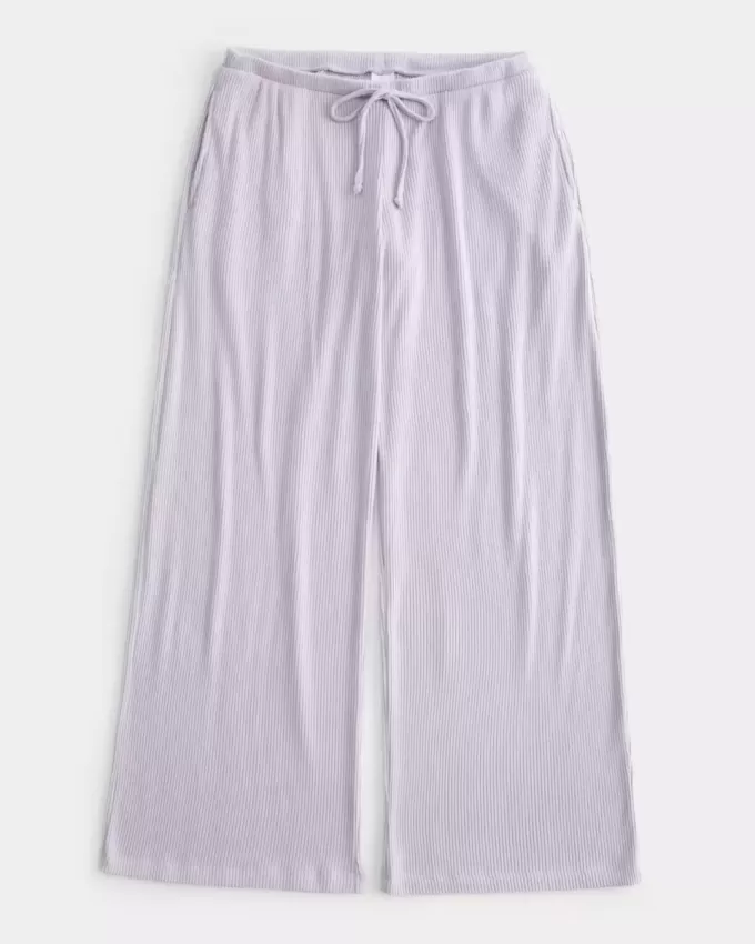 Gezellige geribbelde baggy broek met trekkoord Gezellige geribbelde baggy broek met trekkoord