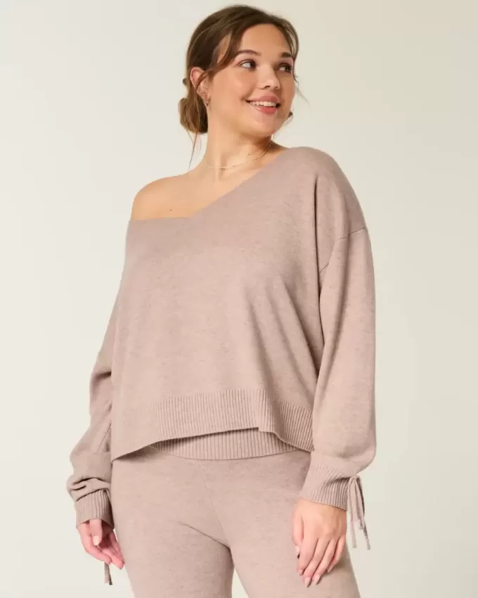 Gezellige off-shoulder trui met strik van Gilly Hicks
