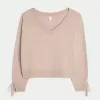 Gezellige off-shoulder trui met strik van Gilly Hicks