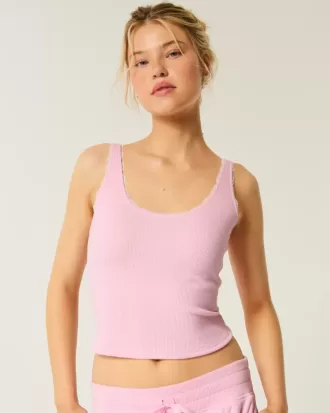 Gilly Hicks Cozy Waffle Lace Trim Tank Gilly Hicks Cozy Waffle Lace Trim Tank