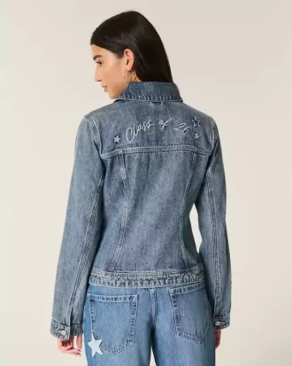 Grafisch denimjack van klas ’26 Grafisch denimjack van klas ’26