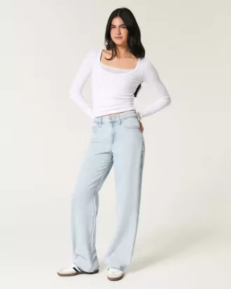 High-rise licht gewassen baggy jeans High-rise licht gewassen baggy jeans