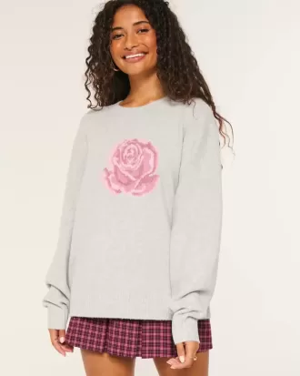Hollister Comfy Cloud Rose grafische trui Hollister Comfy Cloud Rose grafische trui