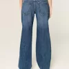 Laag uitgesneden baggy jeans met donkere wassing Laag uitgesneden baggy jeans met donkere wassing