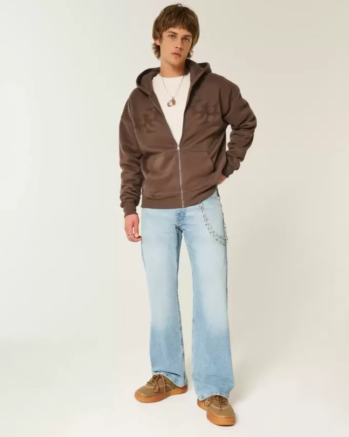 Licht gewassen relaxte bootcut jeans Licht gewassen relaxte bootcut jeans