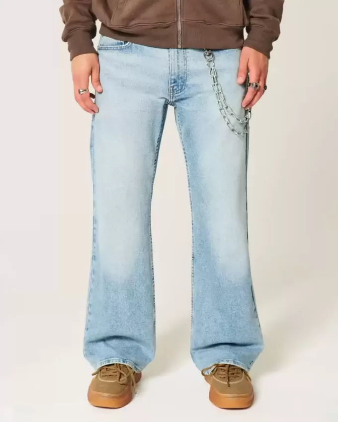 Licht gewassen relaxte bootcut jeans Licht gewassen relaxte bootcut jeans