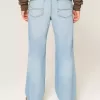 Licht gewassen relaxte bootcut jeans Licht gewassen relaxte bootcut jeans