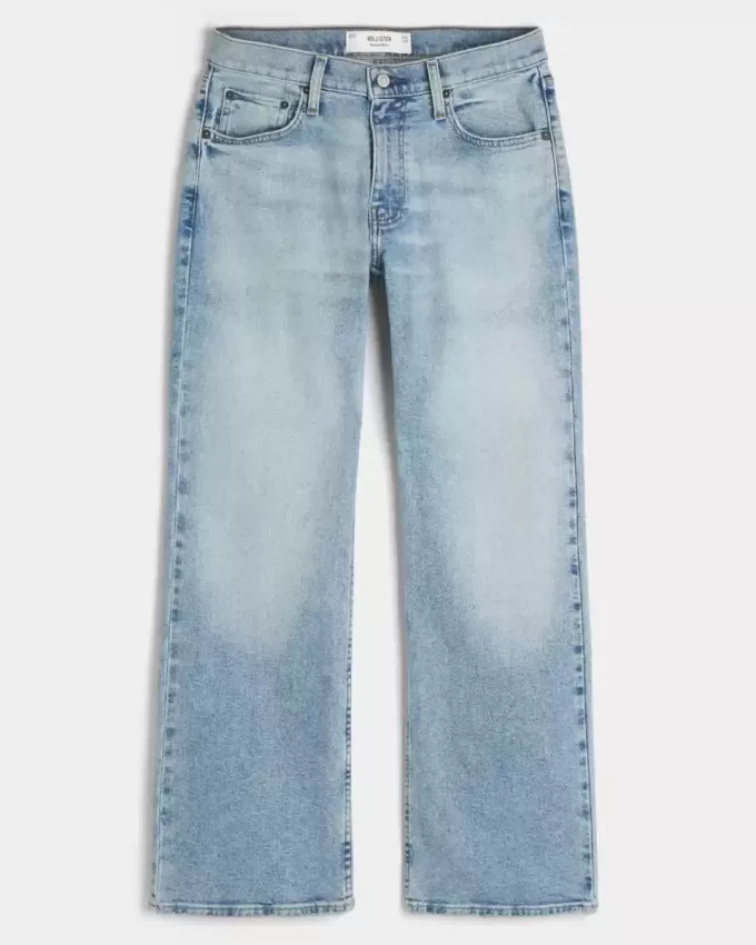 Licht gewassen relaxte bootcut jeans Licht gewassen relaxte bootcut jeans