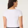 Naadloze baby-T-shirt met vierkante hals Naadloze baby-T-shirt met vierkante hals
