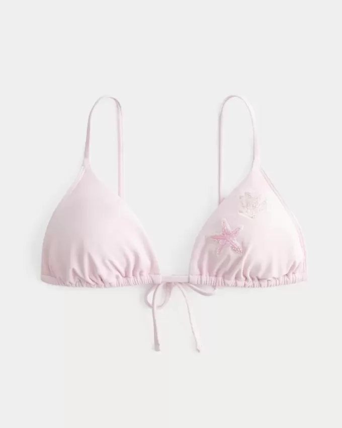 Over-the-shoulder triangelbikinitop met kralen Over-the-shoulder triangelbikinitop met kralen