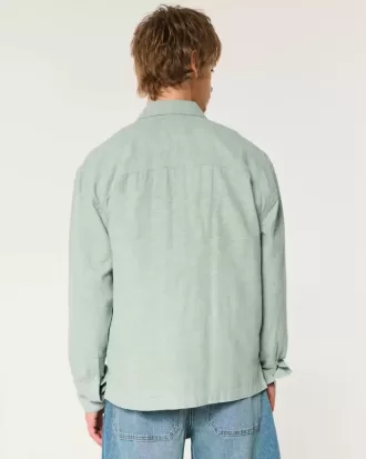 Overhemd met knoopjes van linnenmix Overhemd met knoopjes van linnenmix