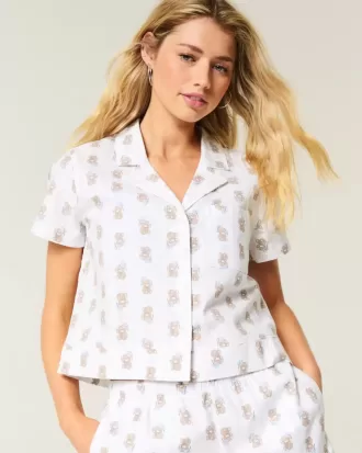 Slaapshirt met korte mouwen en de tekst ‘Grade Bear’ Slaapshirt met korte mouwen en de tekst ‘Grade Bear’