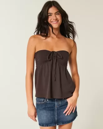 Strapless getailleerde babydolltop Strapless getailleerde babydolltop