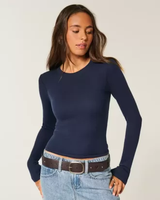 Top met lange mouwen en ronde hals Top met lange mouwen en ronde hals